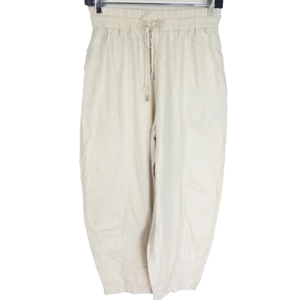 Zara Linen Blend Barrel Pants